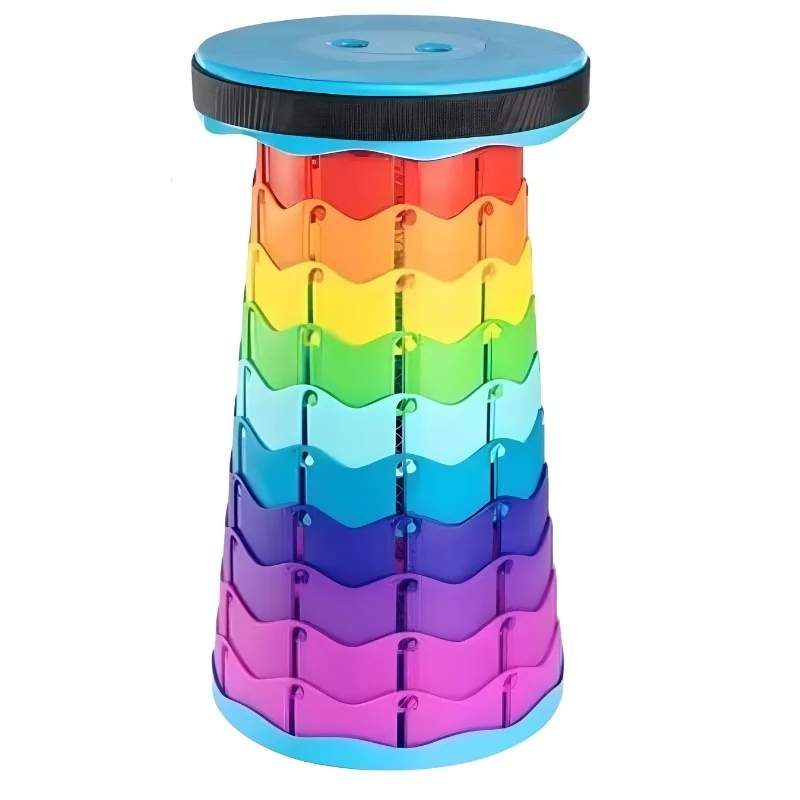 Herzberg HG-04067: Teleskopisk justerbar foldbar udendørsstol - flerfarvet