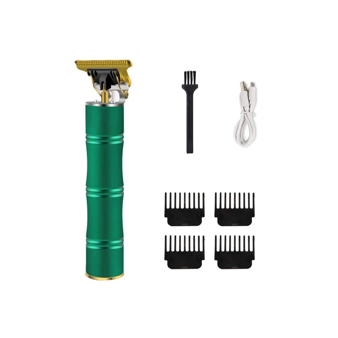 Herzberg HG-04104: Uppladdningsbar professionell elektrisk frisyrtrimmer - bambugrön