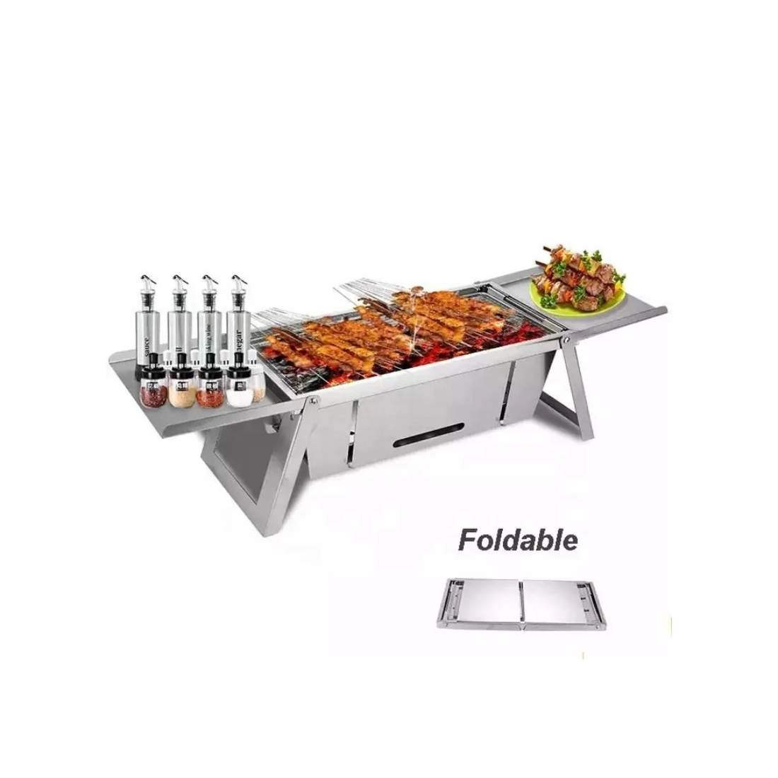 Herzberg HG-04159: Vikbar bordsskiva i rostfritt stål | Hälsa & Skönhet - Personvård - Hygien | Pryloteket