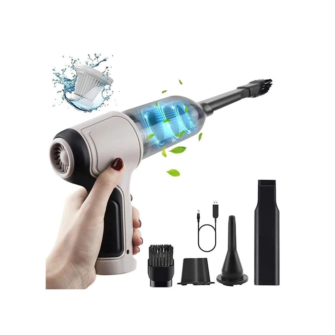 Herzberg HG-03992: 3-i-1 trådlös handhållen minidammsugare | Leksaker & Spel - Leksaker - Bad- & Vattenlek - Uppblåsbart | Pryloteket