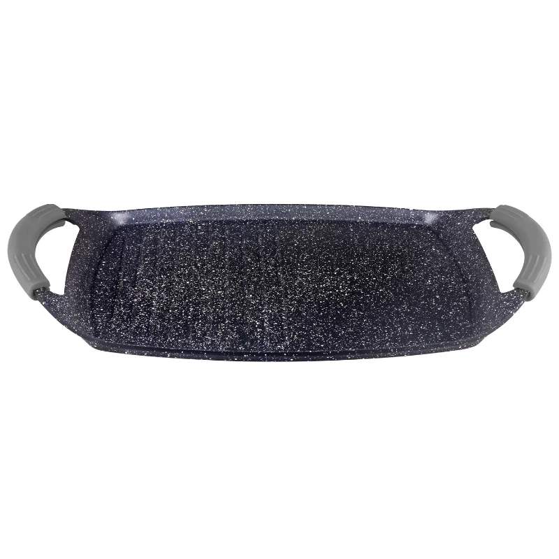 Herzog HR-5236: 47 cm marmorbelagt grillplade + grillsteg