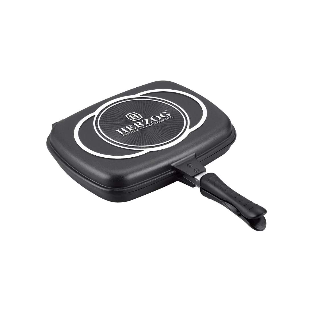 Herzog HR-DP34M: 34 cm formgjutningsdubbel stekpanna | Hem & Hobby - Hem & Hushåll - Kök - Köksredskap - Kokkärl | Pryloteket
