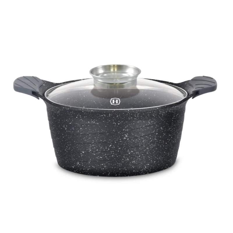 Herzog HR-5222: 24 cm marmorbelagt gryde med aromaknap - 4,6L