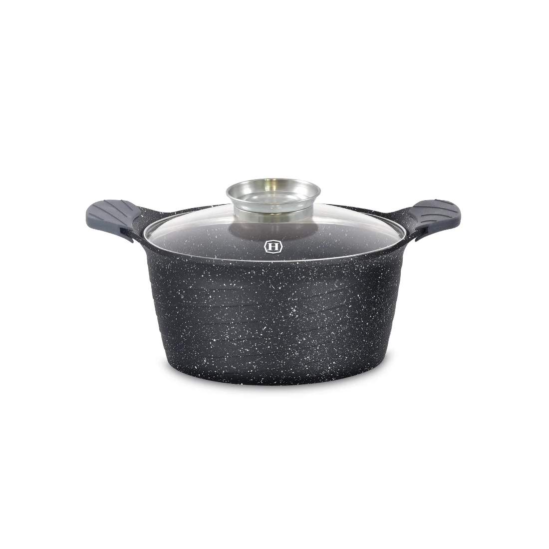 Herzog HR-5223: 28 cm Marmorbelagd gryta med aromknopp - 7,1L | Hem & Hobby - Hem & Hushåll - Hushållsapparater - Kokplattor | Pryloteket
