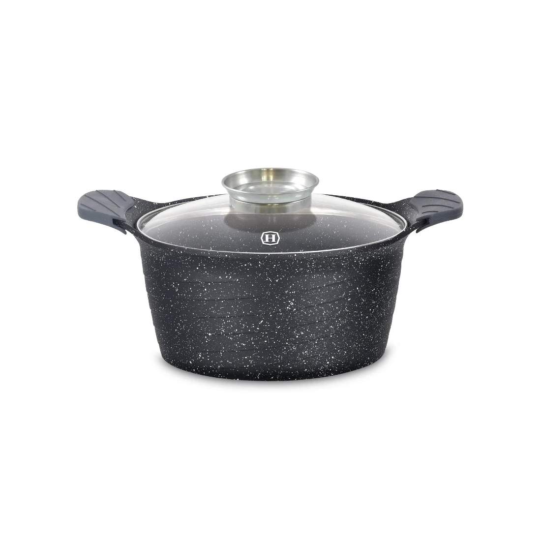 Herzog HR-5224: 32 cm Marmorbelagd gryta med aromknopp - 10,2L | Hem & Hobby - Hem & Hushåll - Hushållsapparater - Kokplattor | Pryloteket