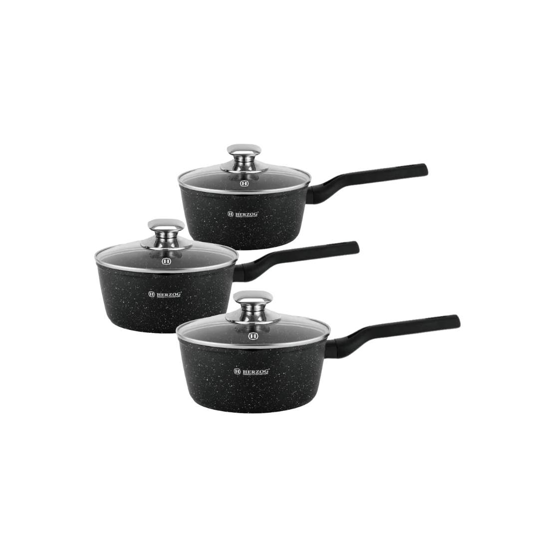 Herzog HR-2621: 6 delar såsgrytset med glaslock | Hem & Hobby - Hem & Hushåll - Kök - Köksredskap | Pryloteket