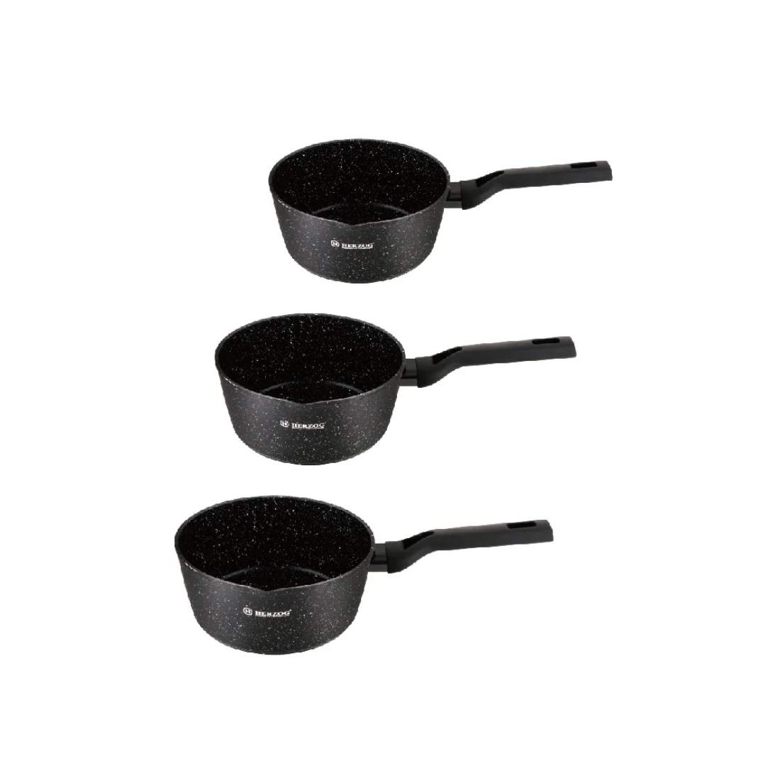 Herzog HR-2619: 3-bitars mjölk-/såsgrytset med hällpip | Hem & Hobby - Hem & Hushåll - Kök - Köksredskap | Pryloteket