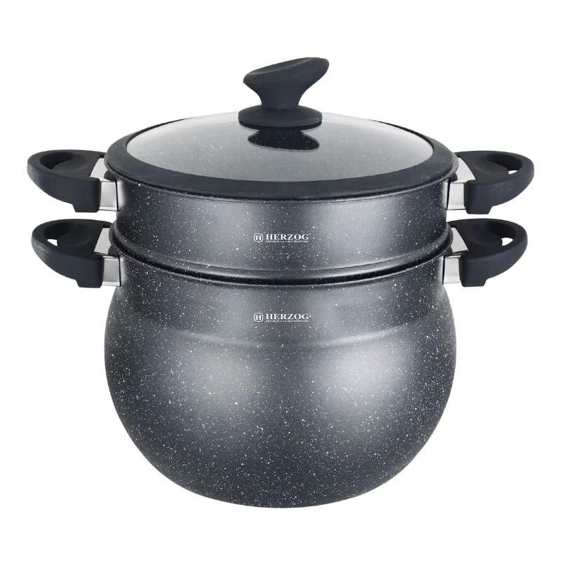 Herzog HR-2409: Black Stone Couscous Pot - 9L