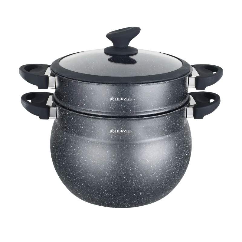Herzog HR-2006: Black Stone Couscous Pot - 5L