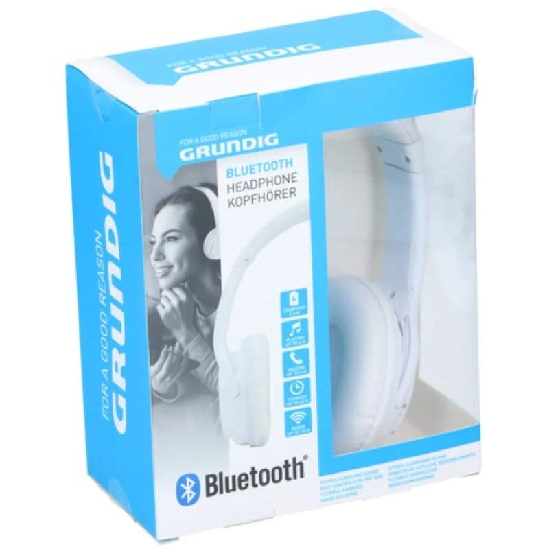 Grundig ED-40080: Bluetooth stereohovedtelefoner med støjisolerende mikrofon hvid