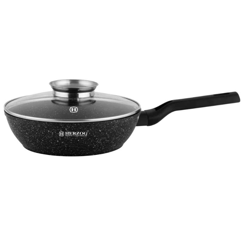 Herzog HR-2612: 32 cm frituregryde med aromaknoplåg