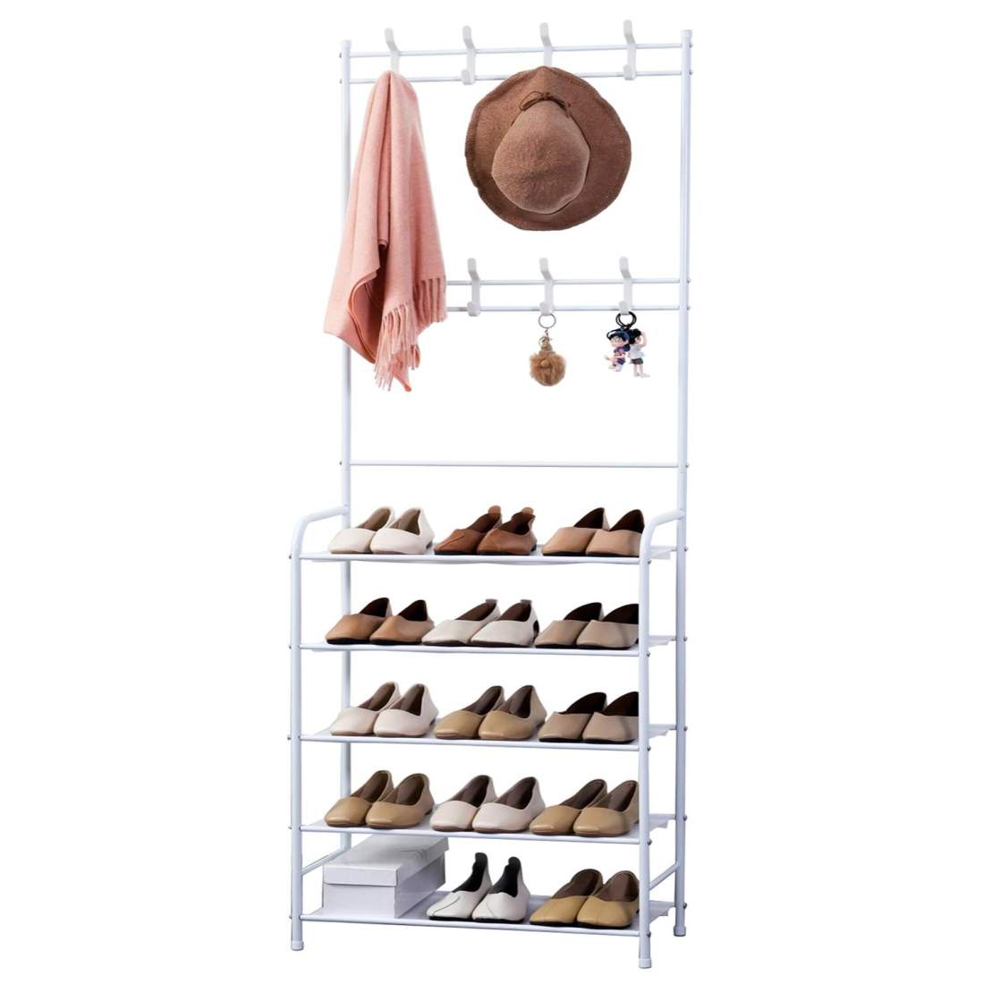 Herzberg 4-vånings klädhängare för entré och förvaringsställ i hall - 60x170 cm | Mode & Accessoarer - Accessoarer | Pryloteket