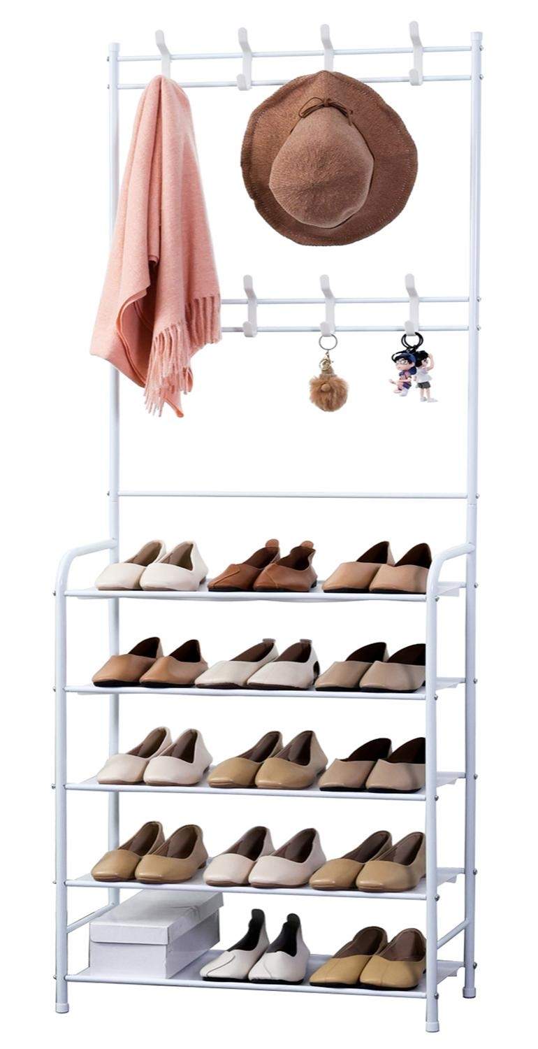 Herzberg 4-trins entryway knagerække og entre opbevaringsstativ Organizer - 60x170cm