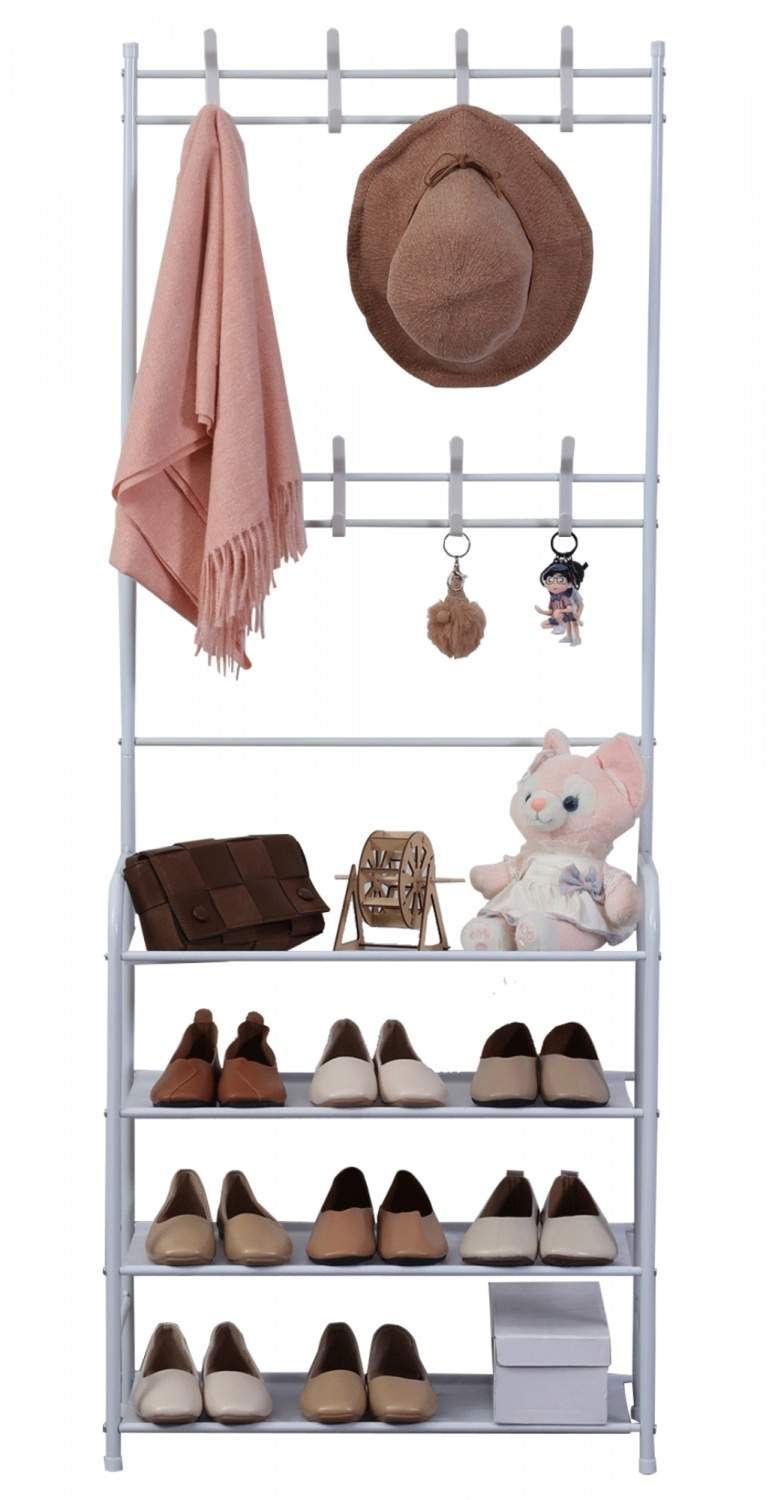 Herzberg 4-trins entré knagerække og opbevaringsstativ i gangen - 60x153 cm