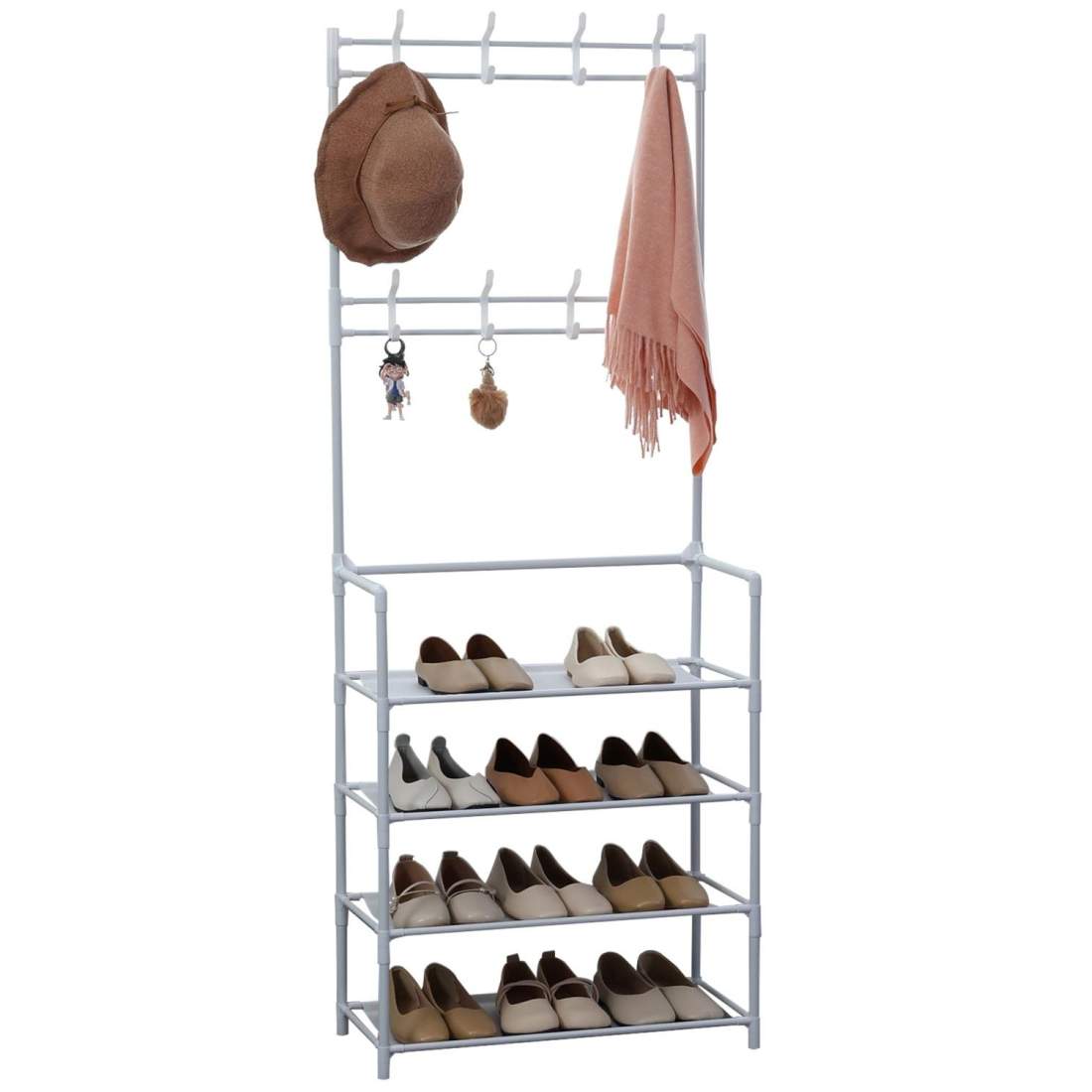 Herzberg Segmented Hallstand Klädhängare med 4 hyllor Skoställ - 60x155cm | Hem & Hobby - Hem & Hushåll - Förvaring & Organisering - Skohylla | Pryloteket