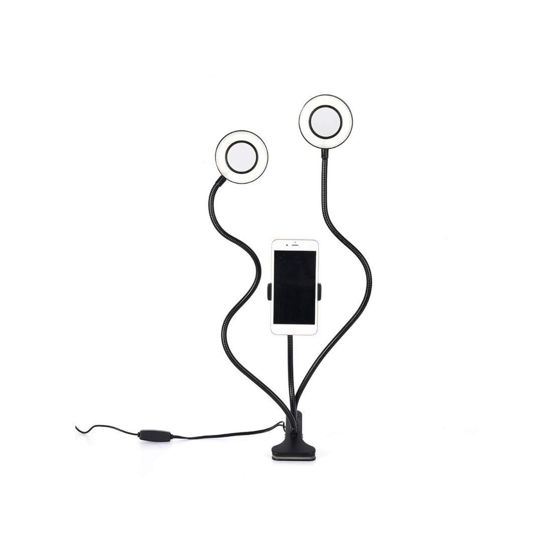 Grundig ED-95927: 2-i-1 Dual Ring Light Clip-On telefonhållare | Sport & Fritid - Friluftsliv & Camping - Belysning | Pryloteket