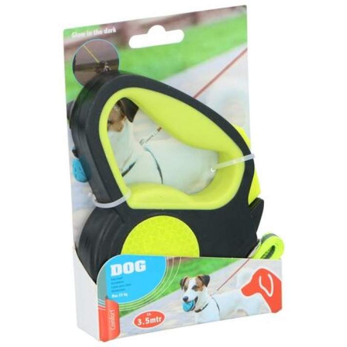 Pet Treatment ED-41661: Retractable Glow in the Dark Hundesnor - 3,5 M Gul