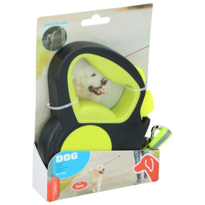 Pet Treatment ED-41678: Retractable Glow in the Dark Hundesnor - 5M gul