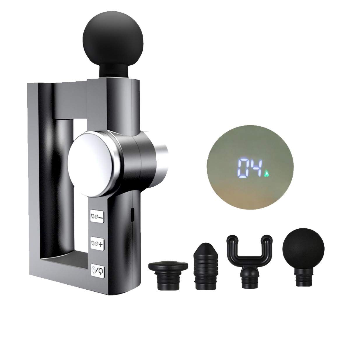 Cenocco kannettava lämmitetty hierontapistooli harmaa