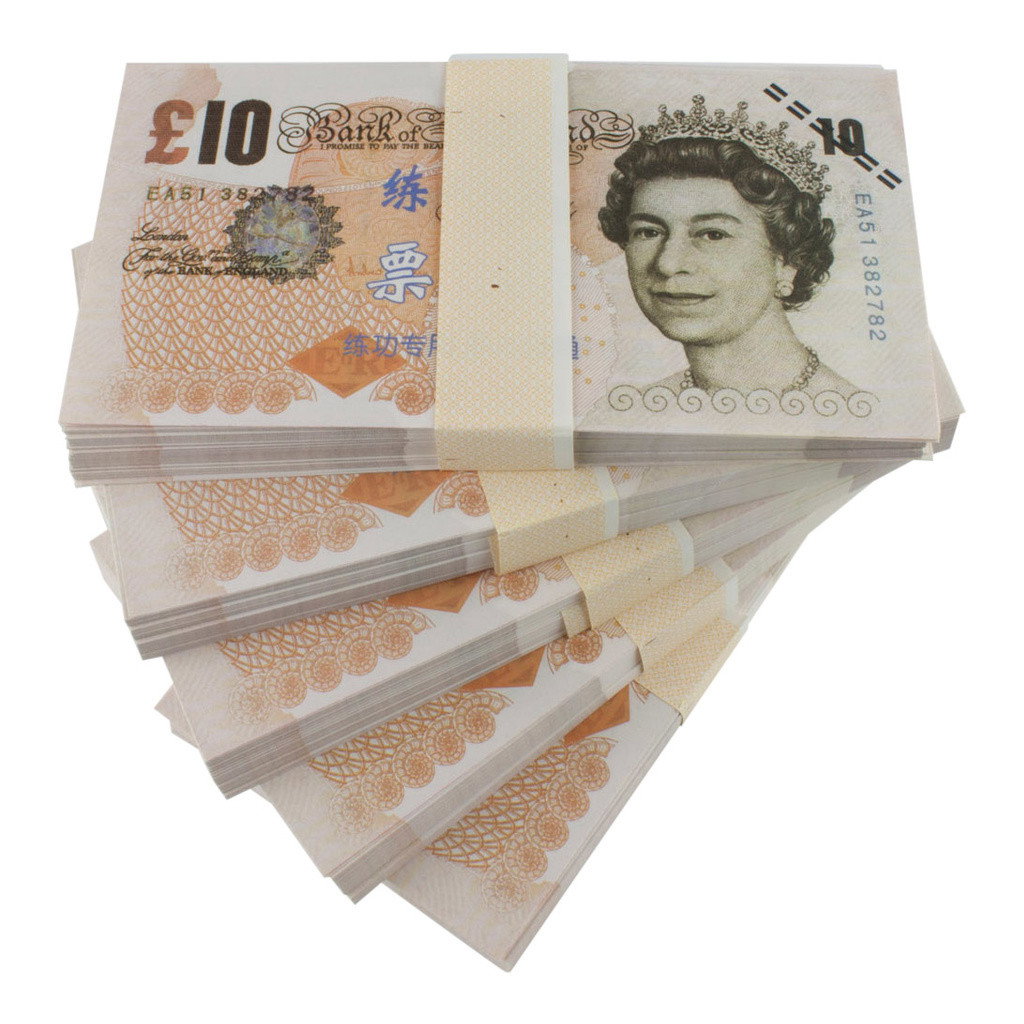 Leikkirahat - 10 Britannian punta (100 seteliä)