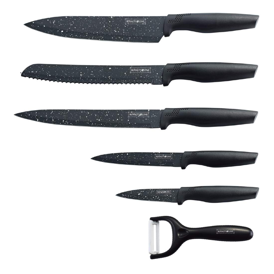 Royalty Line RL-MB5: Non-Stick beläggning Knife Set 5PCS Svart | Hem & Hobby - Hem & Hushåll - Kök - Köksredskap - Knivar & Knivtillbehör - Knivset | Pryloteket