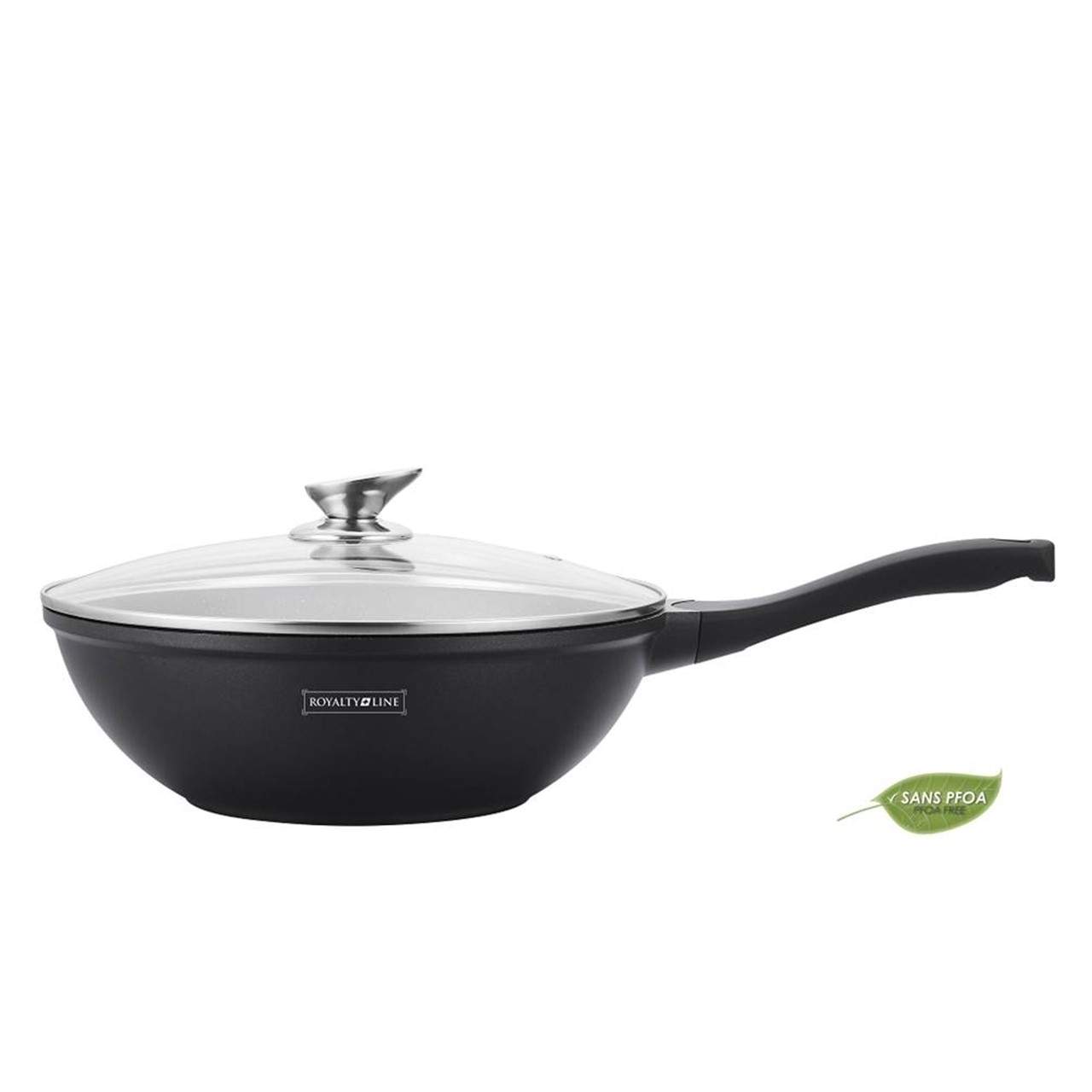 Royalty Line RL-BW32M Marmor Coating Wok med glaslåg 32 cm