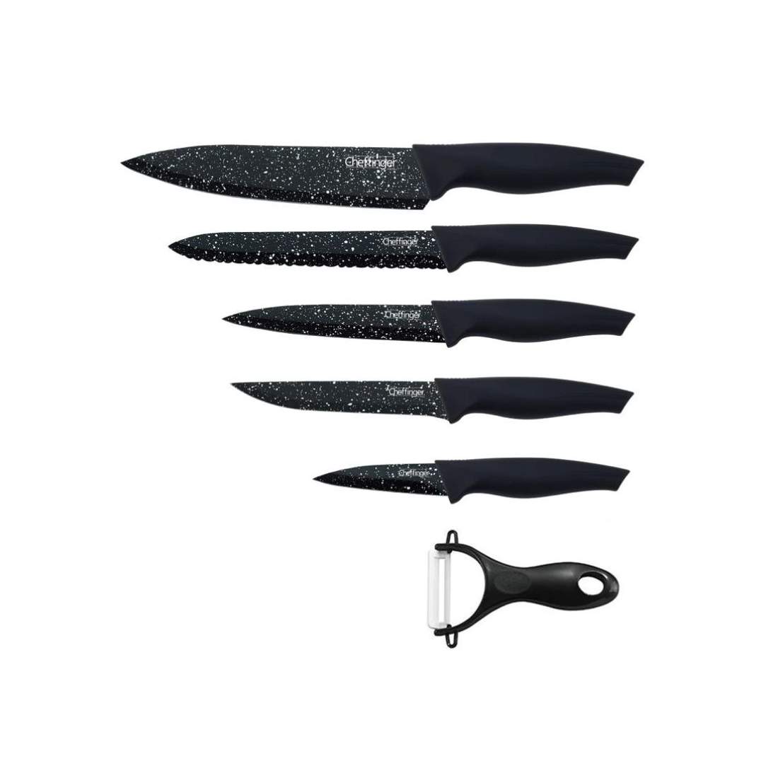 Cheffinger CF-MB04: knivset med marmorbeläggning i 6 delar | Hem & Hobby - Hem & Hushåll - Kök - Köksredskap - Knivar & Knivtillbehör - Knivset | Pryloteket