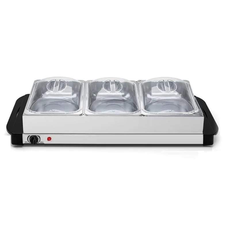 Cheffinger CF-BW300: 3,5 liter 2-i-1-buffetvarmer + kogeplade