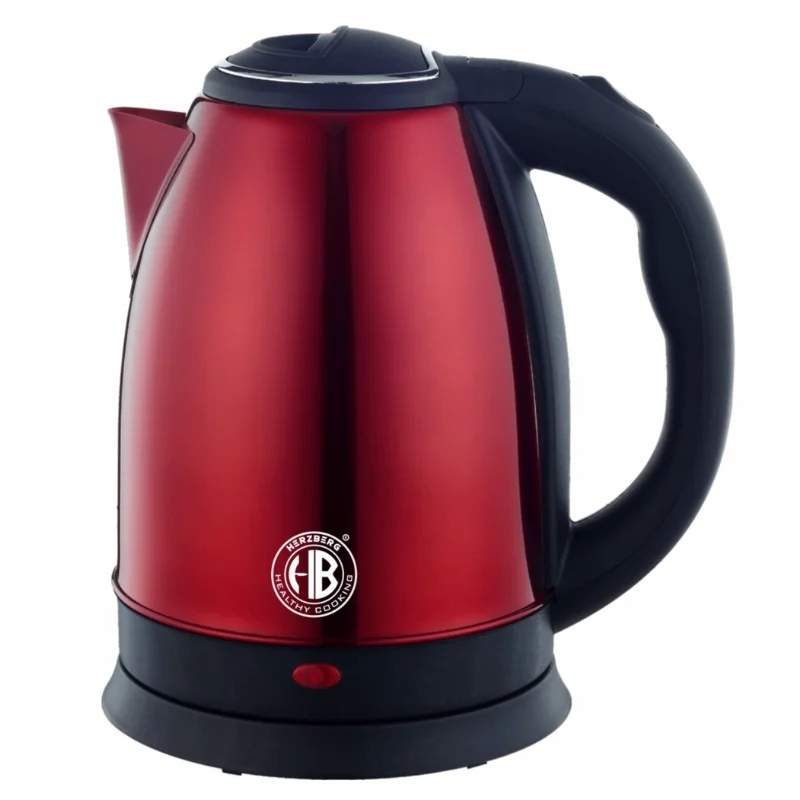 Herzberg HG-5011RED: 1,8L 1500W elkedel i rustfrit stål - rød