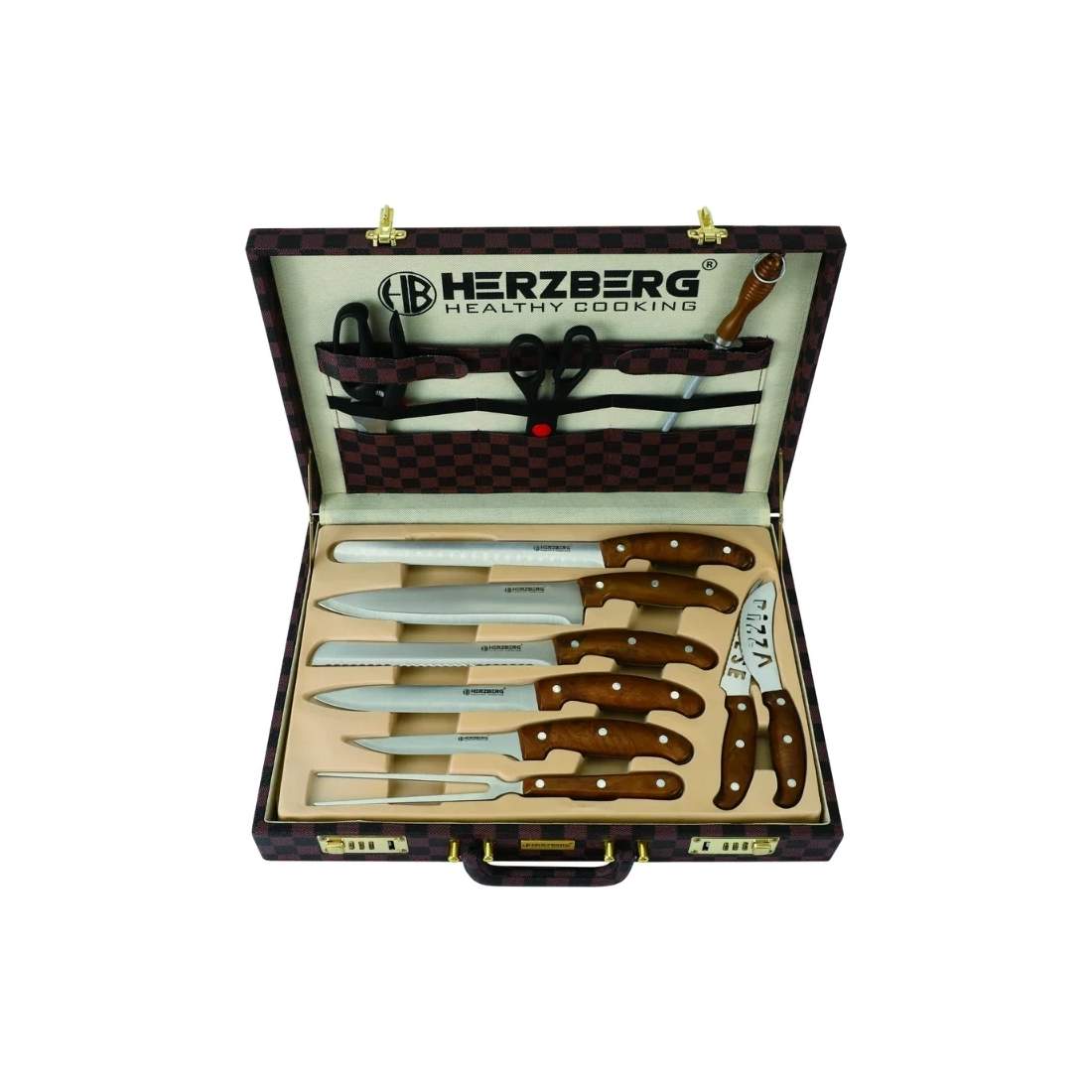 Herzberg HG-K25LB: 25-delars kniv- och bestickset med attachéväska | Hem & Hobby - Hem & Hushåll - Kök - Köksredskap | Pryloteket