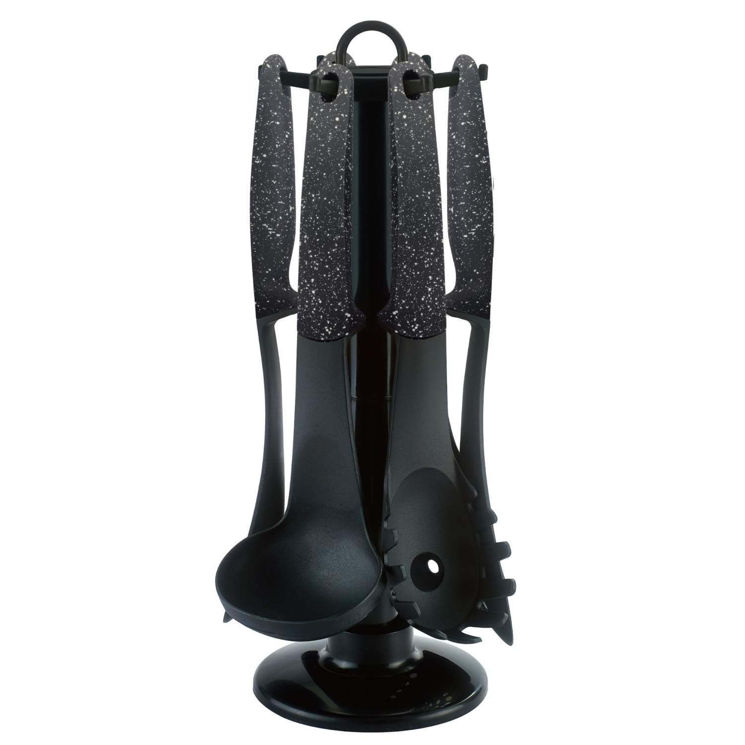 Cheffinger CF-UT03: Bestiksæt i 6 dele med roterende stativ - sort