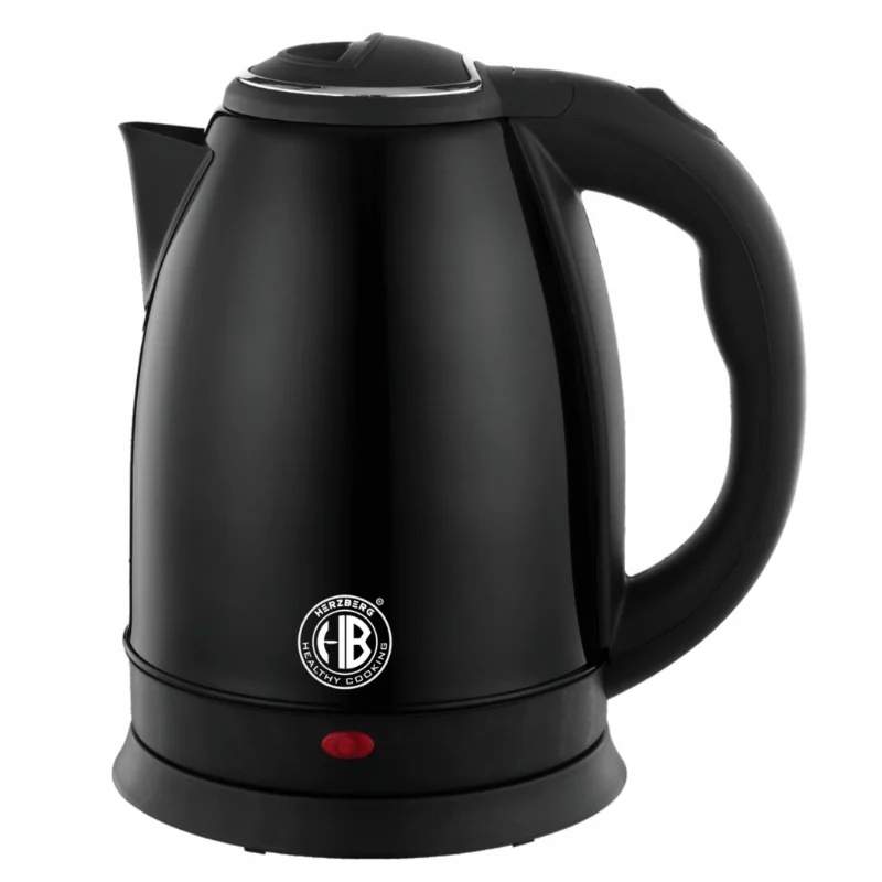 Herzberg HG-5011BLK: 1,8L 1500W elkedel i rustfrit stål - sort