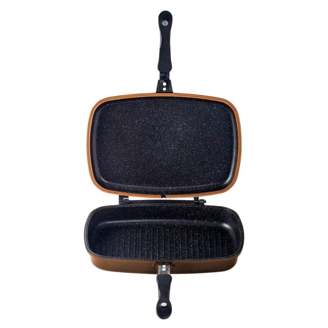 Cheffinger CF-DG32: Marmorbelagd vändbar dubbel grillpanna - 32 cm koppar | Hälsa & Skönhet - Personvård - Hygien | Pryloteket