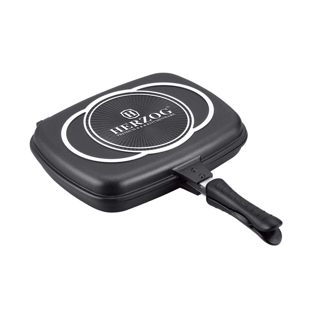 Herzog 32 cm dubbel stekpanna i gjutjärn | Hem & Hobby | Pryloteket
