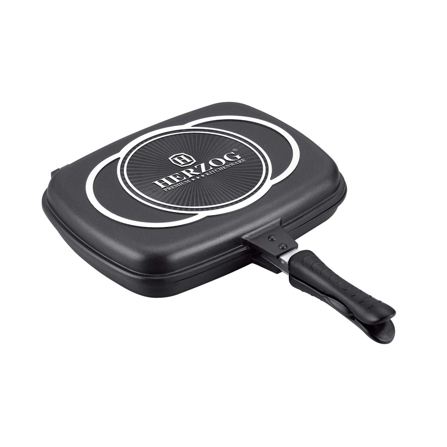 Herzog 32 cm trykstøbt dobbelt stegepande