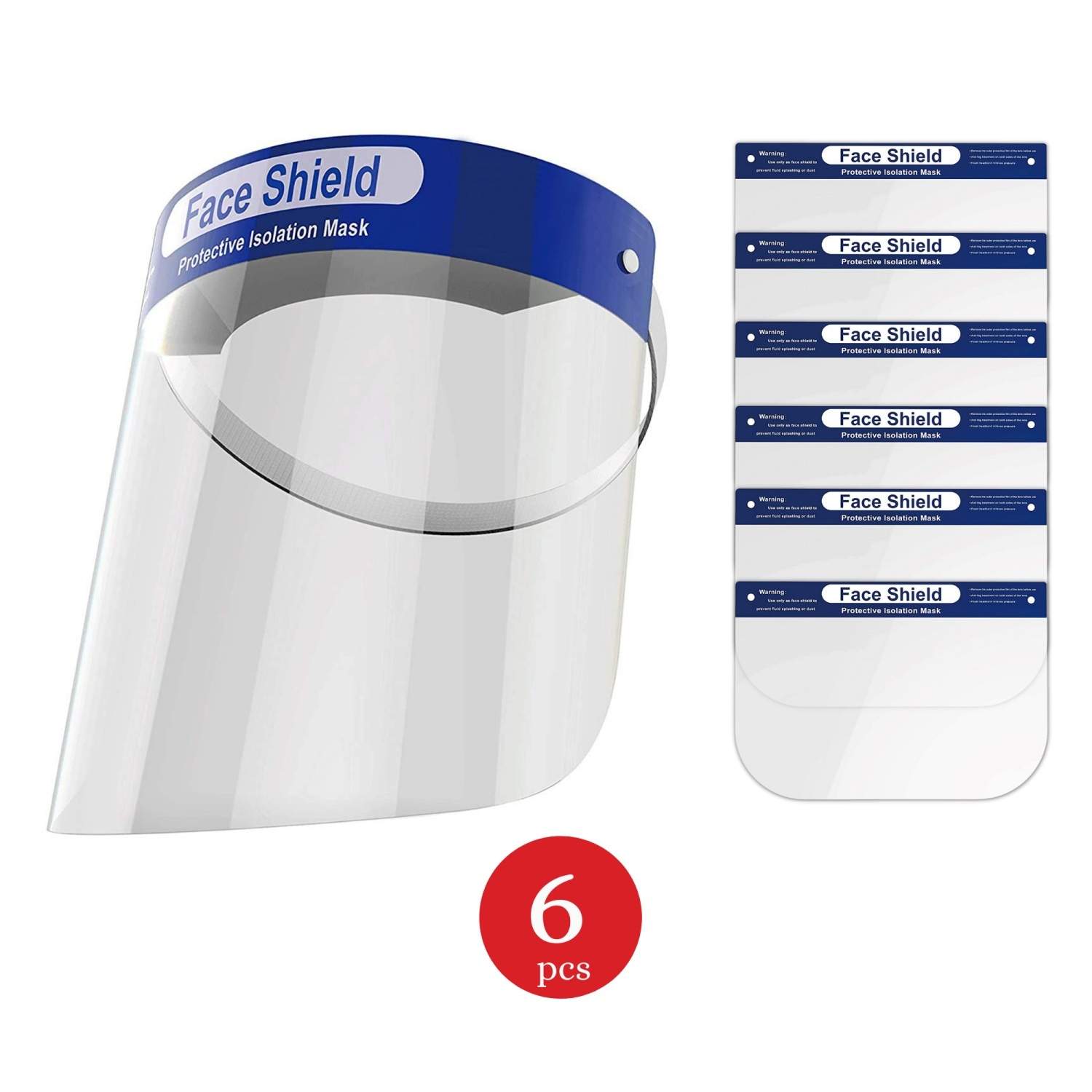 Ansigtsskærm sæt med 6 beskyttende ansigtsskærme