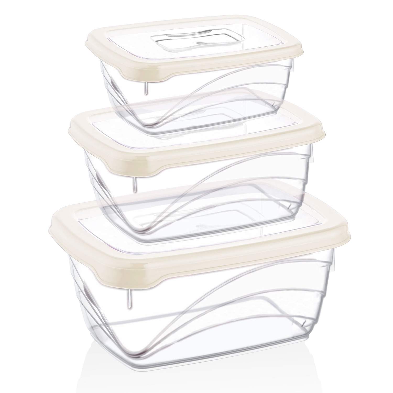 Herzberg 3 delar extra djup Bio Saver Box Set Elfenben | Hem & Hobby - Hem & Hushåll - Kök - Köksredskap - Lock | Pryloteket