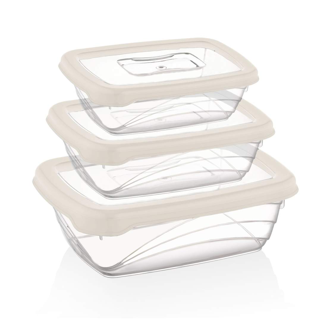 Herzberg 3 delar Bio Saver Box Set Elfenben | Hem & Hobby - Hem & Hushåll - Kök - Köksredskap - Lock | Pryloteket