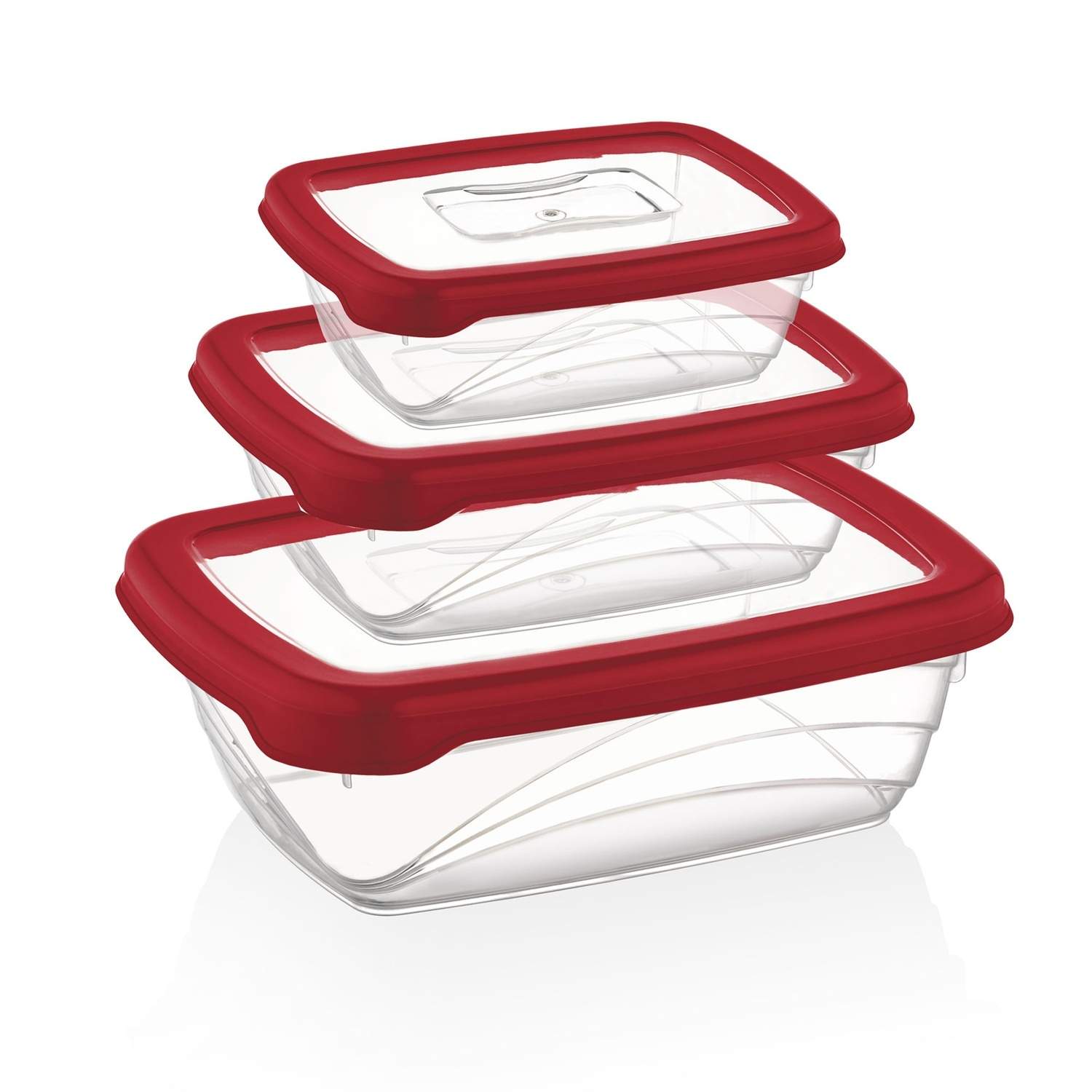Herzberg 3 delar Bio Saver Box Röd | Hem & Hobby - Hem & Hushåll - Kök - Köksredskap - Lock | Pryloteket