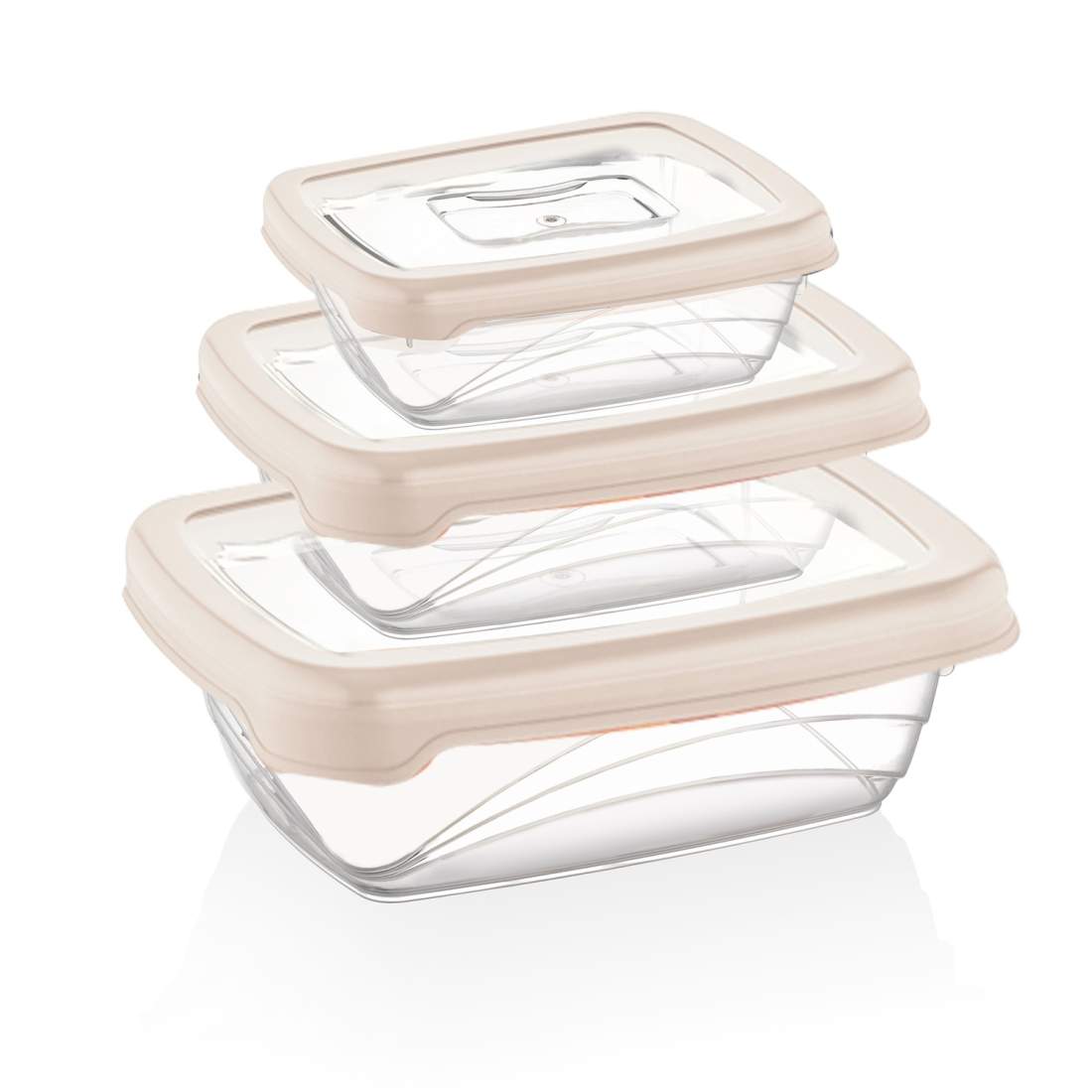 Herzberg 3 delar Bio Saver Box Elfenben | Hem & Hobby - Hem & Hushåll - Kök - Köksredskap - Lock | Pryloteket