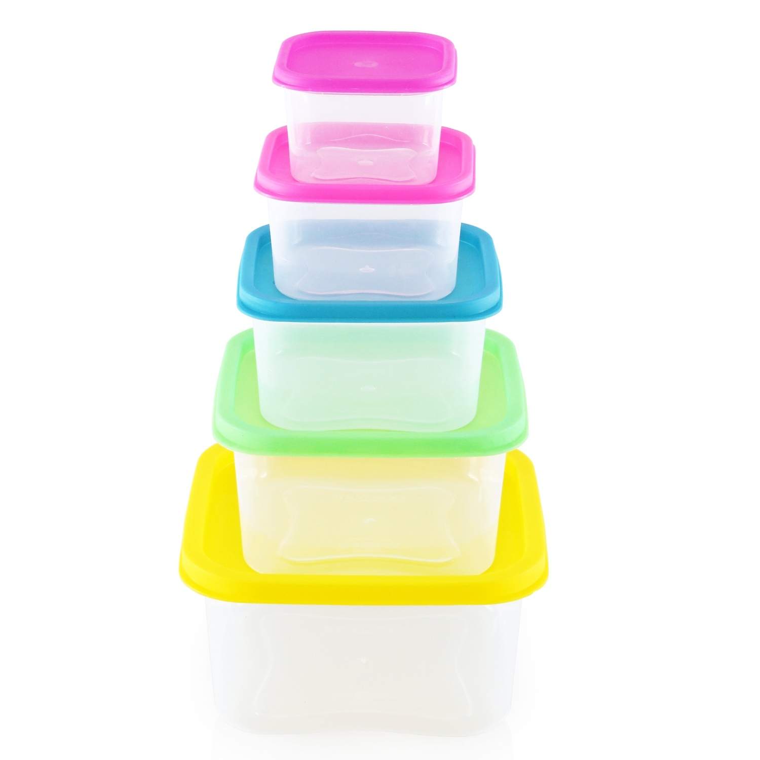 Herzberg HG-SFS5N1: 5-i-1 firkantet madopbevaringsbeholder-sæt