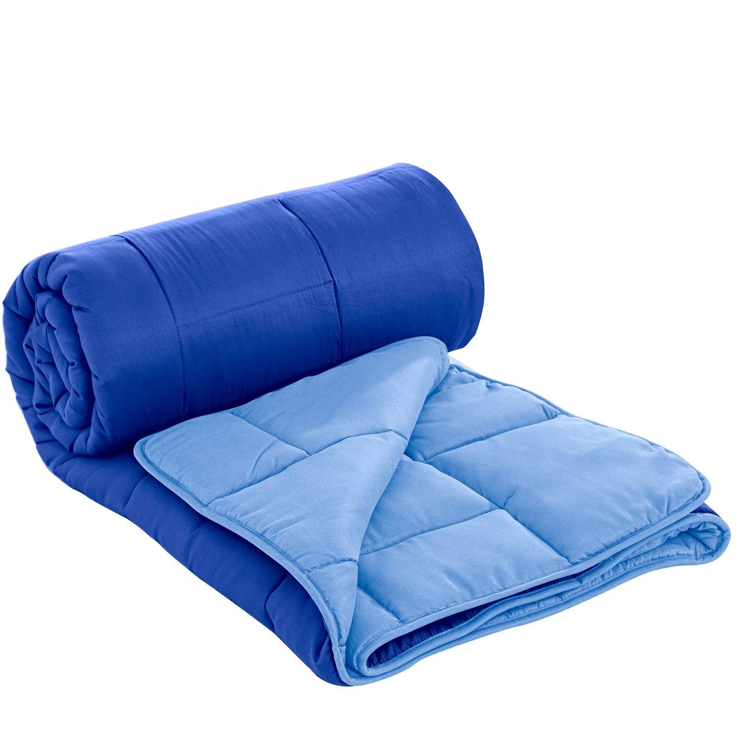 Herzberg HG-2020BCO: Bicolor Microfiber Duvet - 200x200cm Blue