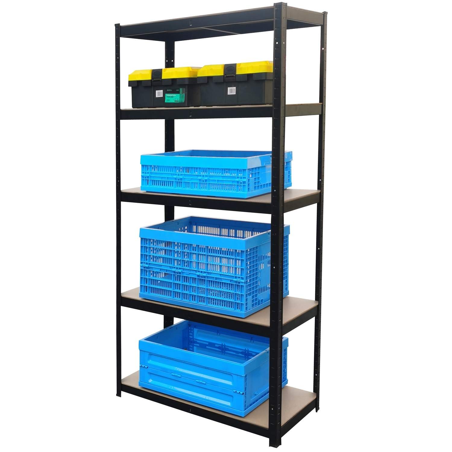 Herzberg HG-8027BLK: Sortlakeret opbevaringshylde