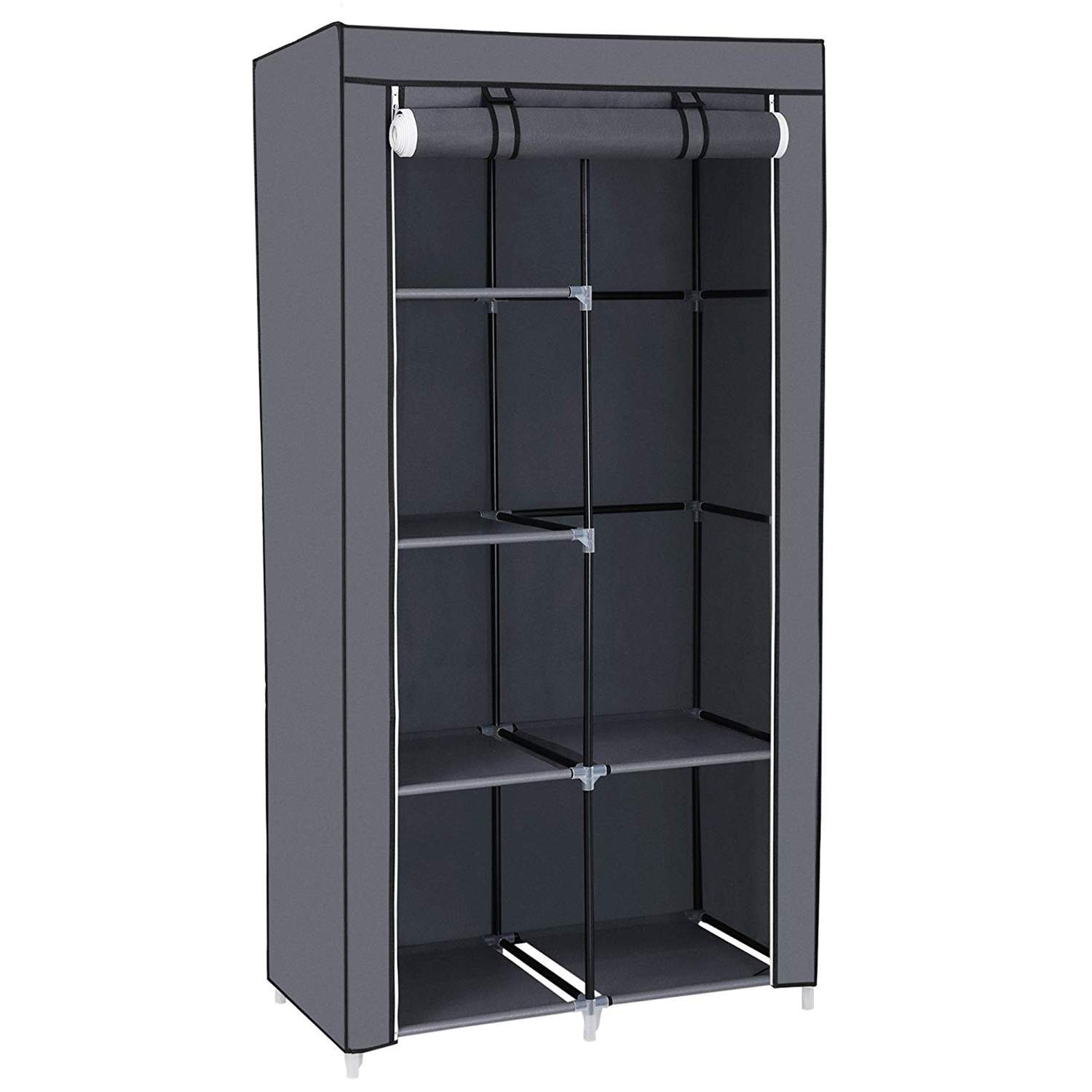 Herzberg HG-8010: Opbevaringsgarderobe - lille grå