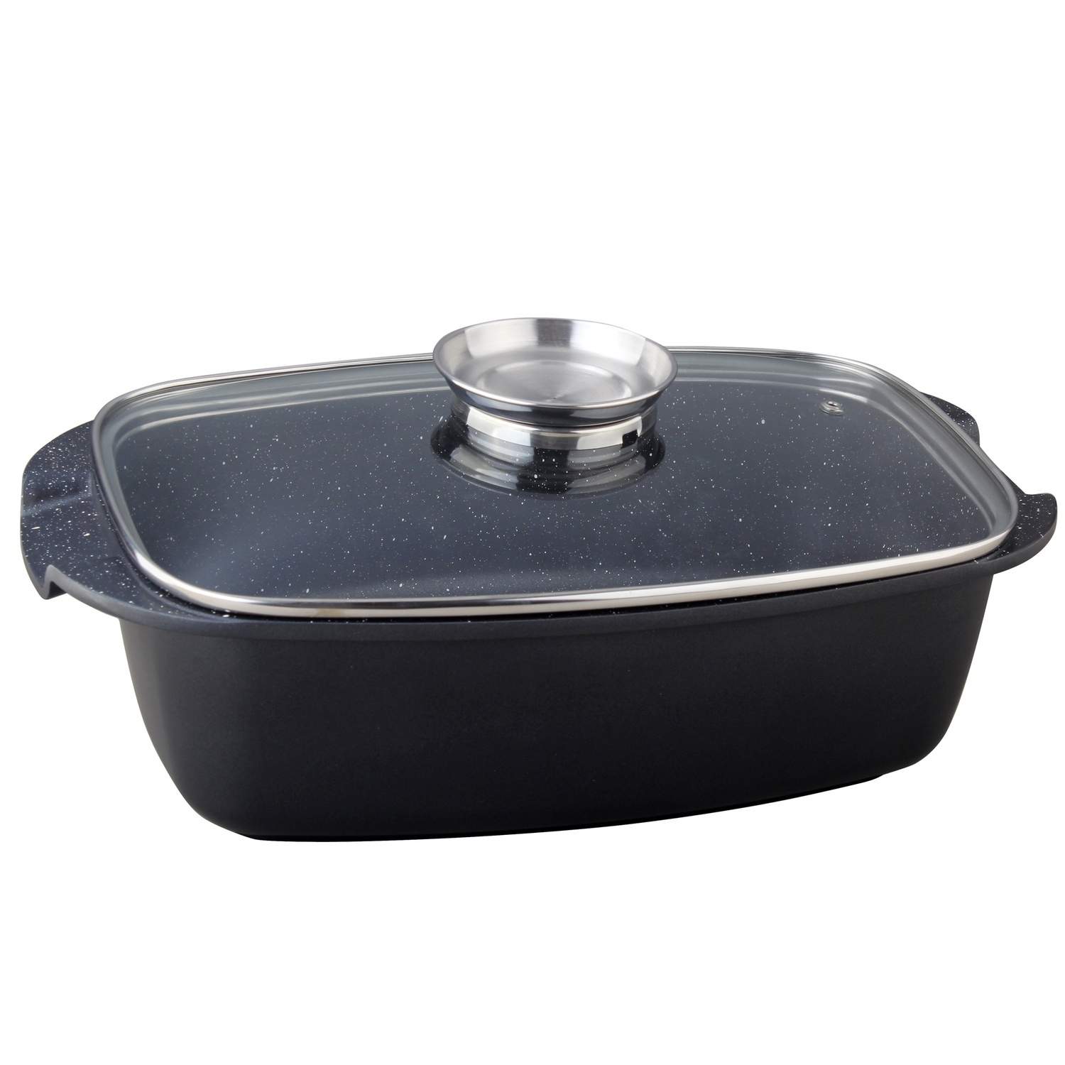 Herzberg HG-7032RG: 32 cm stegegrill med marmorbelægning