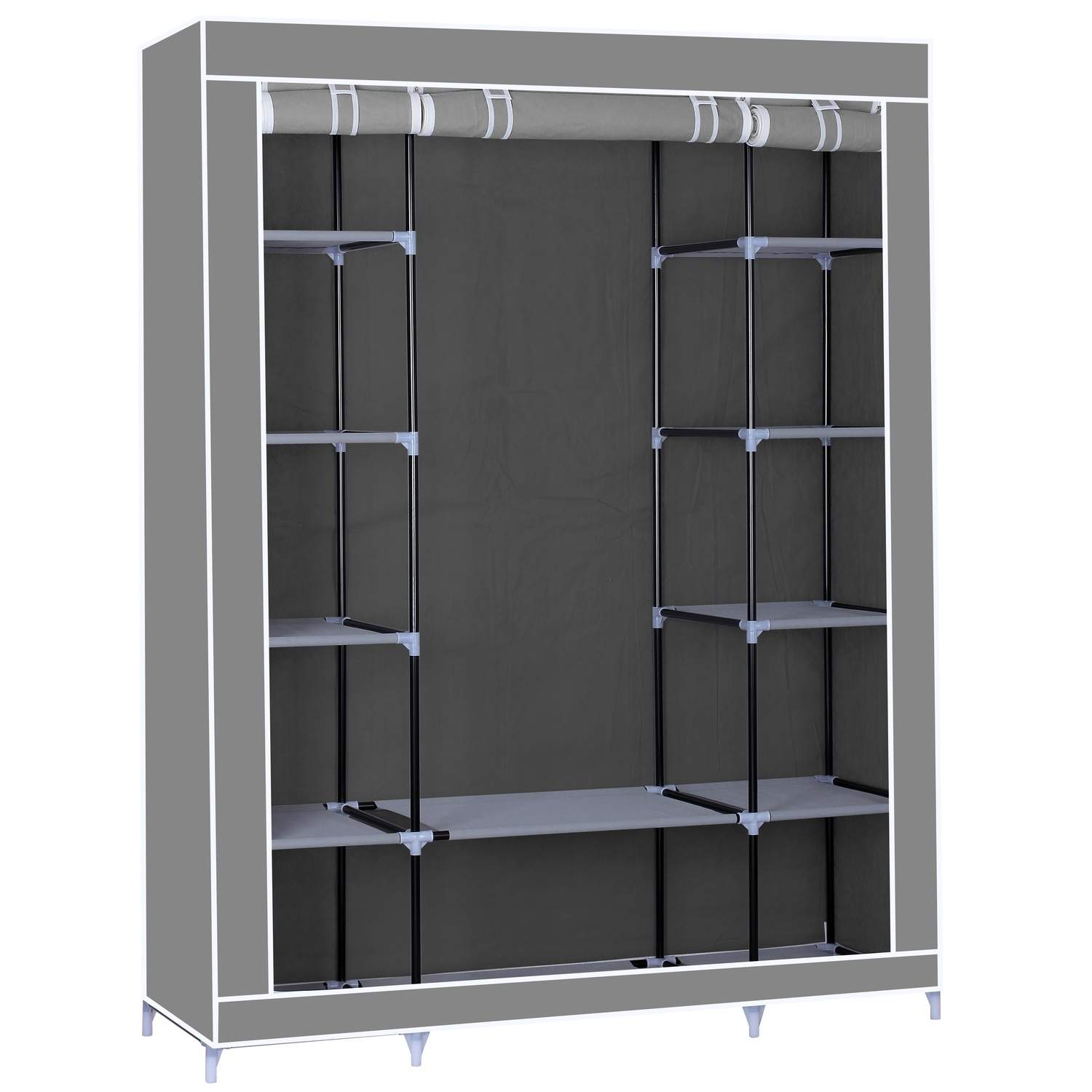 Herzberg HG-8009: Opbevaringsgarderobe - stor grå