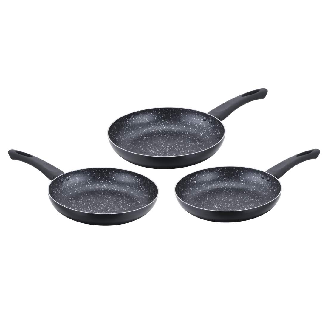 Cenocco Set med 3 stekpannor med marmorbeläggning Svart | Leksaker & Spel - Varumärken | Pryloteket