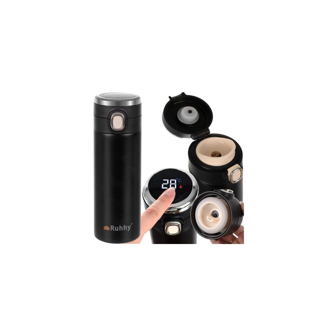 Termomugg med LED-display Ruhhy 24623 | Hem & Hobby - Hem & Hushåll - Kök - Servering - Glas & Muggar - Termos | Pryloteket