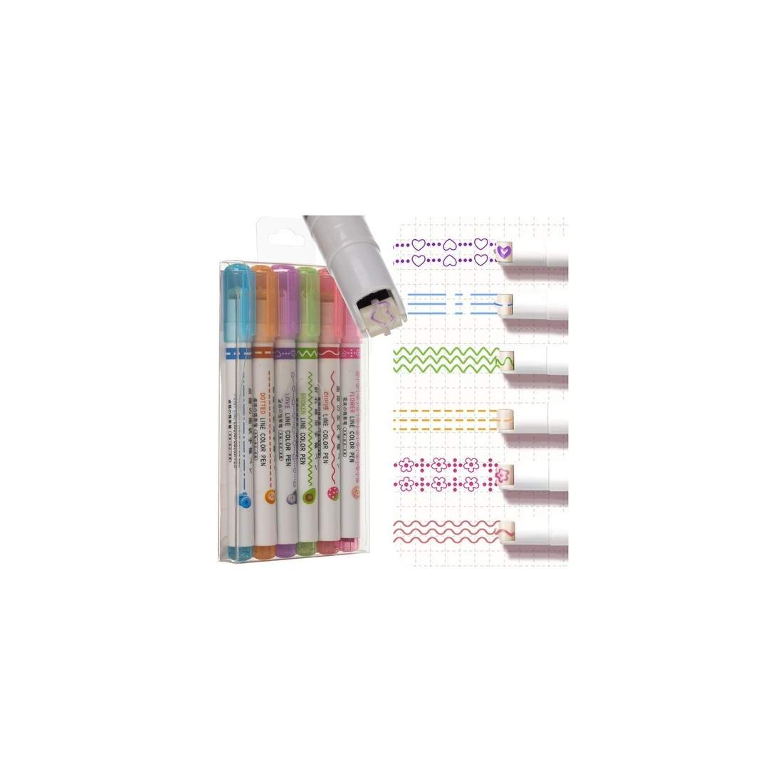 Mönsterpenna - set om 6 Maaleo 24861 | Hem & Hobby - Skola & Fritid - Pennfodral | Pryloteket