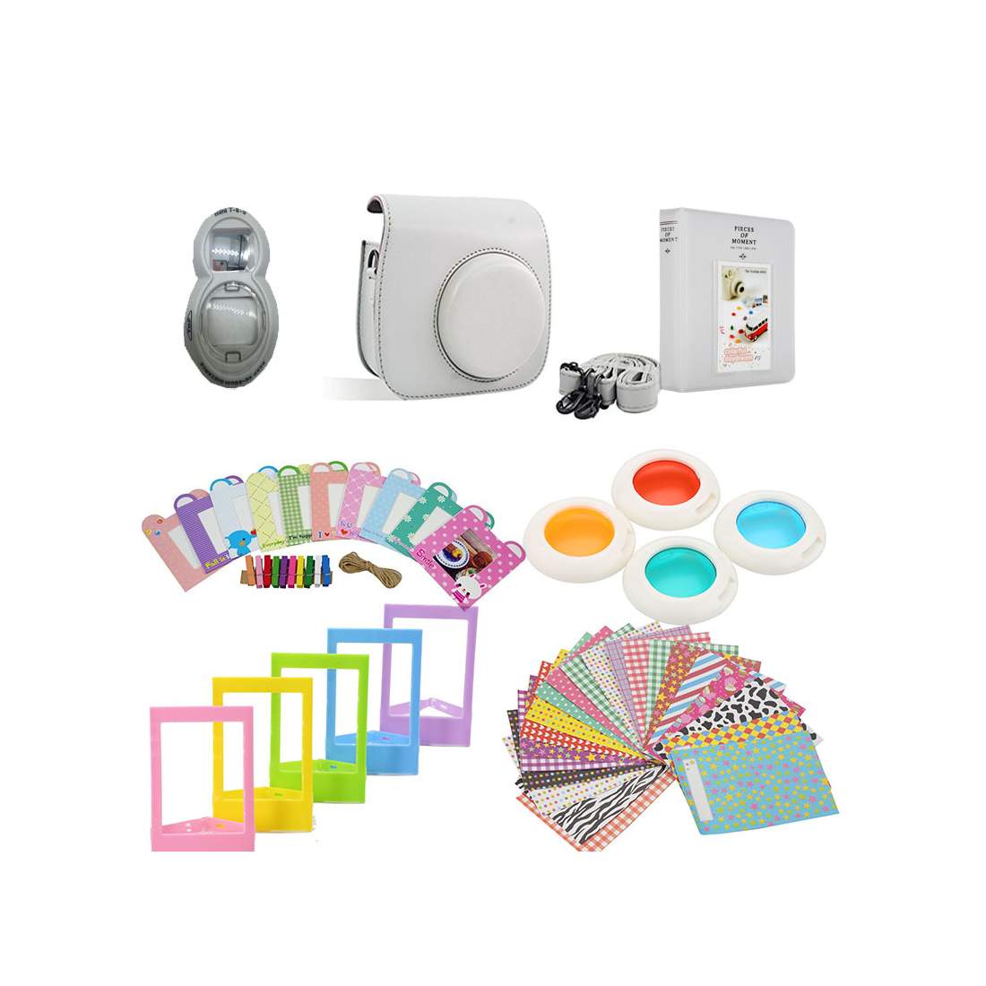 Tillbehörsset för Fujifilm Instax Mini 8 / 9 - Smokey White | Elektronik - Ljud & Bild - Kameror & Tillbehör - Kameratillbehör - Fujifilm Instax Tillbehör | Pryloteket